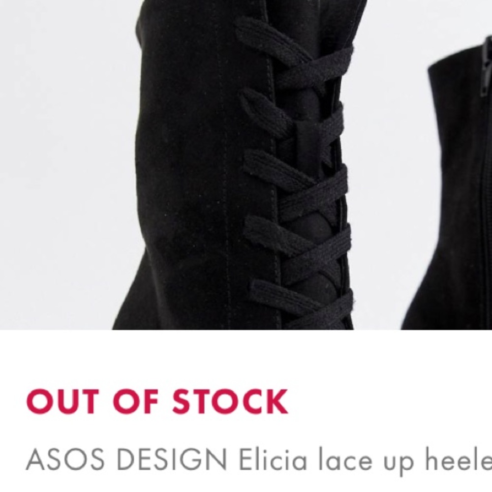 ASOS • “ELICIA” Black Lace-up Heeled Booties - Picture 5 of 13